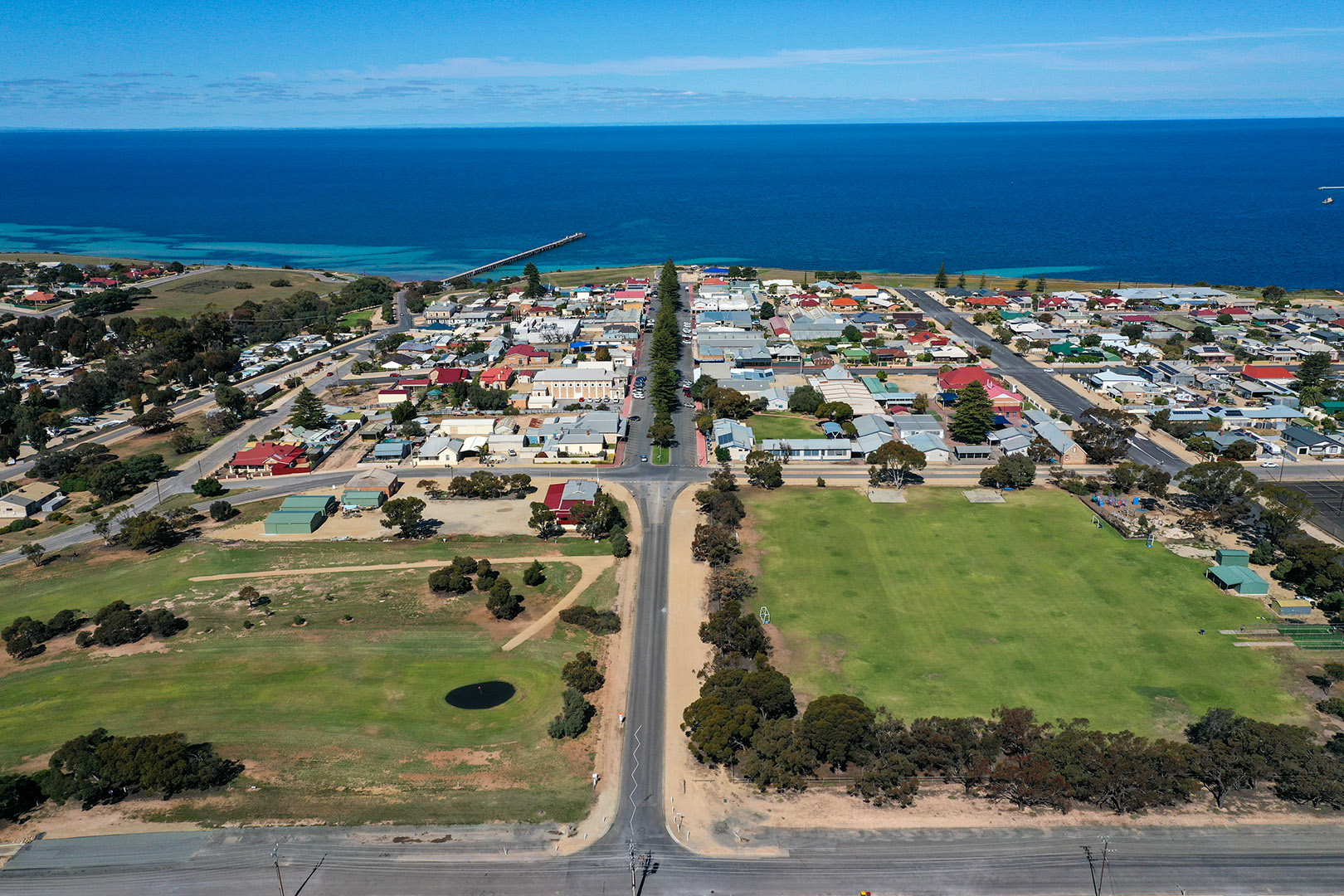 Drone image of main street