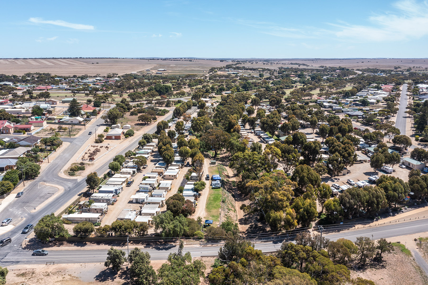 Drone photo of caravan park